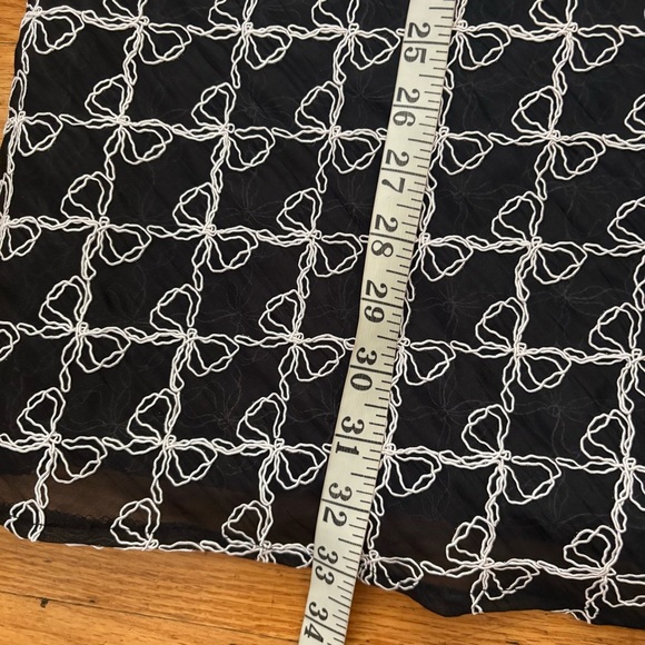 Lisa Says Gah Sheer Black Bow Print Skirt Size XXS - Picture 4 of 7